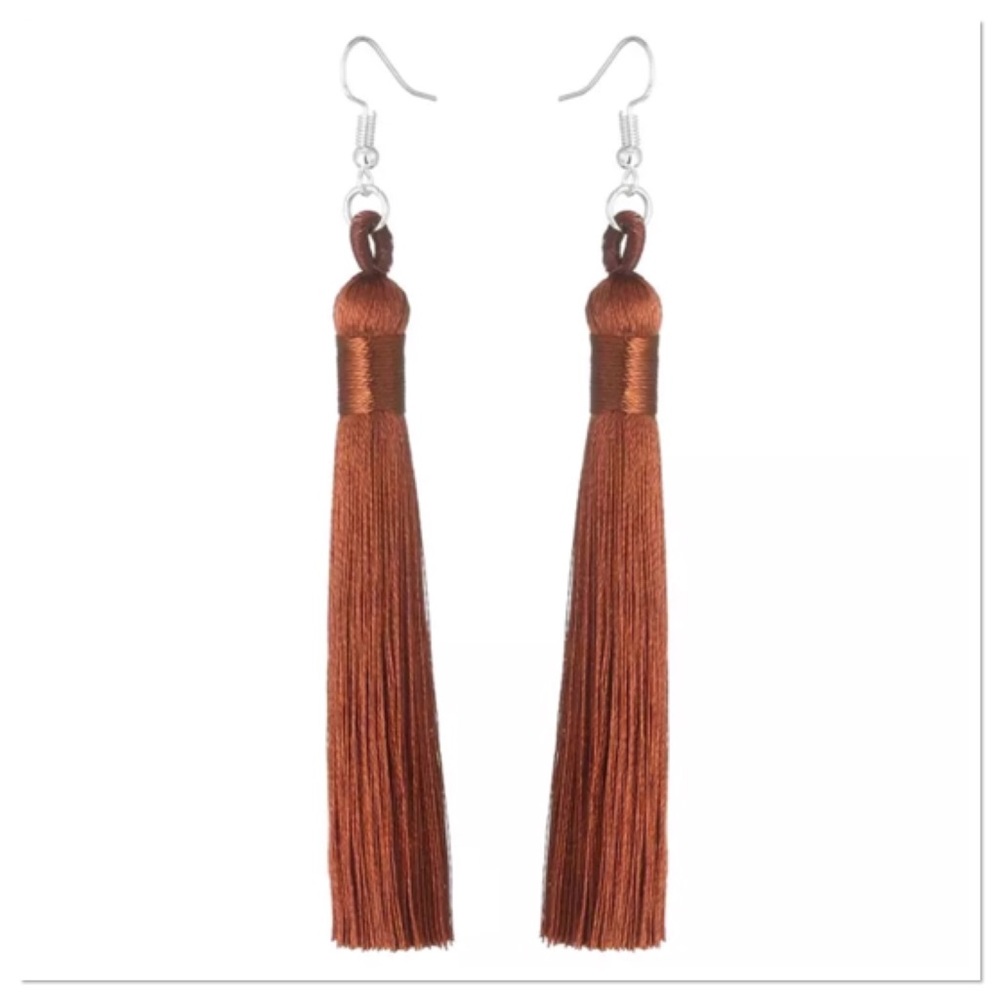 Brown Tassel Earrings
